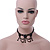 Victorian Style Black Bead Choker Necklace With Black Silk Ribbon - Adjustable - view 9