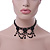 Victorian Style Black Bead Choker Necklace With Black Silk Ribbon - Adjustable - view 3