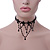 Chic Victorian/ Gothic/ Burlesque Black Bead Choker Necklace - 31cm Length/ 8cm Extension - view 4