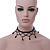 Chic Victorian/ Gothic/ Burlesque Black Bead Choker Necklace - 32cm Length/ 7cm Extension - view 4