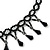 Fancy Dress Party Black Acrylic, Glass Bead Choker Necklace - 32cm L/ 7cm Ext - view 7