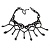 Fancy Dress Party Black Acrylic, Glass Bead Choker Necklace - 31cm L/ 7cm Ext - view 2