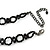 Fancy Dress Party Black Acrylic, Glass Bead Choker Necklace - 31cm L/ 7cm Ext - view 5