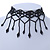 Fancy Dress Party Black Acrylic, Glass Bead Choker Necklace - 31cm L/ 7cm Ext - view 8