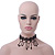 Fancy Dress Party Black Acrylic, Glass Bead Choker Necklace - 31cm L/ 7cm Ext - view 9