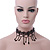 Fancy Dress Party Black Acrylic, Glass Bead Choker Necklace - 31cm L/ 7cm Ext - view 3