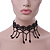 Fancy Dress Party Black Acrylic, Glass Bead Choker Necklace - 31cm L/ 7cm Ext - view 10
