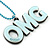 Light Blue Crystal, Acrylic 'OMG' Pendant With Beaded Chain - 44cm L - view 2