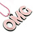 Light Pink Crystal, Acrylic 'OMG' Pendant With Beaded Chain - 44cm L - view 2