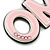 Light Pink Crystal, Acrylic 'OMG' Pendant With Beaded Chain - 44cm L - view 3