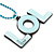 Pale Blue Crystal, Acrylic 'LOL' Pendant With Beaded Chain - 44cm L - view 3