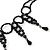 Fancy Dress Party Black Acrylic, Glass Bead Choker Necklace - 30cm L/ 7cm Ext - view 4