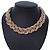 Gold Tone Mesh Choker Necklace - 38cm Length/ 4cm Extension