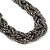Hematite Tone Plaited Mesh Choker Necklace - 38cm Length/ 4cm Extension - view 4