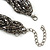 Hematite Tone Plaited Mesh Choker Necklace - 38cm Length/ 4cm Extension - view 5
