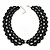 Black Imitation Pearl Bead Collar Necklace In Silver Tone - 38cm L/ 4cm Ext - view 2