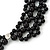 Black Imitation Pearl Bead Collar Necklace In Silver Tone - 38cm L/ 4cm Ext - view 4