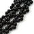 Black Imitation Pearl Bead Collar Necklace In Silver Tone - 38cm L/ 4cm Ext - view 5
