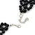 Black Imitation Pearl Bead Collar Necklace In Silver Tone - 38cm L/ 4cm Ext - view 6