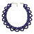 Purple Imitation Pearl Bead Collar Style Necklace In Silver Tone - 36cm L/ 6cm Ext