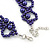 Purple Imitation Pearl Bead Collar Style Necklace In Silver Tone - 36cm L/ 6cm Ext - view 5