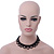 Black Imitation Pearl Bead Collar Style Necklace In Silver Tone - 36cm L/ 6cm Ext - view 7