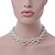 White Imitation Pearl Bead Collar Style Necklace In Silver Tone - 36cm L/ 6cm Ext - view 4