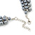 Grey Imitation Pearl & Glass Bead Collar Necklace In Silver Tone - 44cm L/ 4cm Ext - view 5