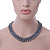 Grey Imitation Pearl & Glass Bead Collar Necklace In Silver Tone - 44cm L/ 4cm Ext - view 3