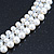 White Imitation Pearl & Transparent Glass Bead Collar Necklace In Silver Tone - 44cm L/ 4cm Ext - view 4