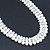 White Imitation Pearl & Transparent Glass Bead Collar Necklace In Silver Tone - 44cm L/ 4cm Ext - view 6