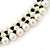 White Imitation Pearl & Black Glass Bead Collar Necklace In Silver Tone - 44cm L/ 4cm Ext - view 7