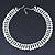 White Imitation Pearl & Black Glass Bead Collar Necklace In Silver Tone - 44cm L/ 4cm Ext - view 4