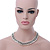 White Imitation Pearl & Black Glass Bead Collar Necklace In Silver Tone - 44cm L/ 4cm Ext - view 8
