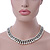 White Imitation Pearl & Black Glass Bead Collar Necklace In Silver Tone - 44cm L/ 4cm Ext - view 2