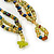 Light Green/ Orange/ Grey Glass Bead Bib Style Necklace - 70cm L - view 4