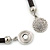 Black Rubber Necklace With Crystal Round Magnetic Closure - 38cm L - view 5