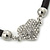 Black Rubber Necklace With Crystal Heart Magnetic Closure - 38cm L - view 4