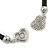 Black Rubber Necklace With Crystal Heart Magnetic Closure - 38cm L - view 5