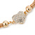 Gold Tone Mesh Necklace With Crystal Heart Pendant, With Magnetic Closure - 36cm L - view 5