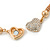 Gold Tone Mesh Necklace With Crystal Heart Pendant, With Magnetic Closure - 36cm L - view 6