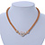 Gold Tone Mesh Necklace With Crystal Heart Pendant, With Magnetic Closure - 36cm L - view 4