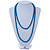 Long Denim Blue Glass Bead Necklace - 140cm Length/ 8mm - view 2