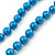 Long Denim Blue Glass Bead Necklace - 140cm Length/ 8mm - view 4