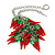 Stylish Hot Red Chilly Glass Charm Necklace With T- Bar Closure In Silver Tone - 40cm L - view 5