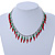 Stylish Hot Red Chilly Glass Charm Necklace With T- Bar Closure In Silver Tone - 40cm L - view 3