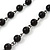 Cross Pendant With Black Acrylic Beaded Chain In Black Tone - 38cm L/ 5cm Ext - view 5