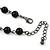 Cross Pendant With Black Acrylic Beaded Chain In Black Tone - 38cm L/ 5cm Ext - view 6