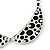 Silver Tone, Crystal Collar Necklace With Black Suede Cords - 40cm L/ 7cm Ext - view 7