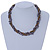 Bronze/ Grey/ Metallic Glass Bead Twisted Necklace with Silver Tone Clasp - 47cm L - view 3